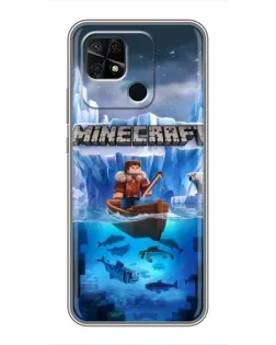 Чехол для Xiaomi Redmi 10C с картинкой «Minecraft ледяной мир»