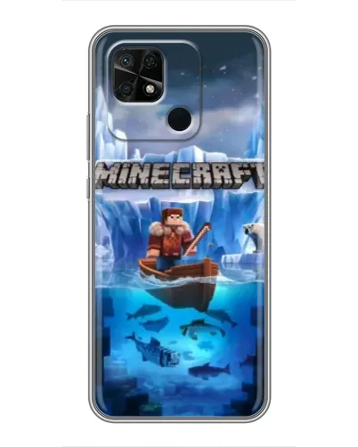 Чехол для Xiaomi Redmi 10C с картинкой «Minecraft ледяной мир»