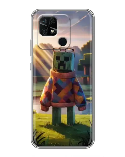 Чехол для Xiaomi Redmi 10C с картинкой «Крипер в свитере»