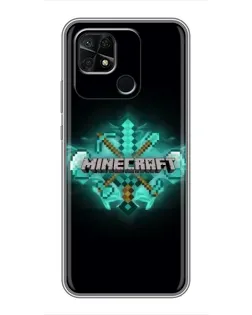 Чехол для Xiaomi Redmi 10C с картинкой «Minecraft Diamond лого»