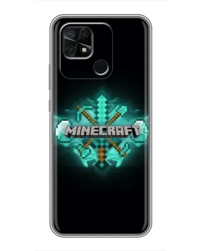 Чехол для Xiaomi Redmi 10C с картинкой «Minecraft Diamond лого»