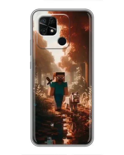 Чехол для Xiaomi Redmi 10C с картинкой «Стив в лесу»