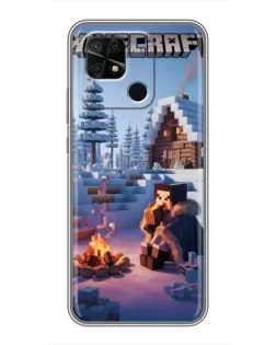 Чехол для Xiaomi Redmi 10C с картинкой «Зимний Minecraft»
