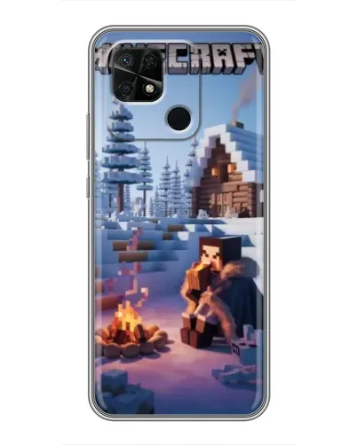 Чехол для Xiaomi Redmi 10C с картинкой «Зимний Minecraft»