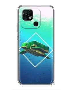 Чехол для Xiaomi Redmi 10C с картинкой «Черепаха Minecraft»
