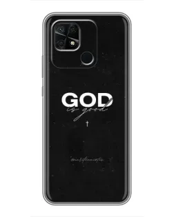 Чехол для Xiaomi Redmi 10C с картинкой «GOD — Бог над всем»