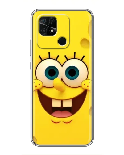 Чехол для Xiaomi Redmi 10C с картинкой «Губка Боб улыбка»