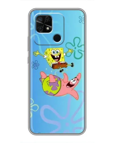 Чехол для Xiaomi Redmi 10C с картинкой «Спанч Боб и Патрик»