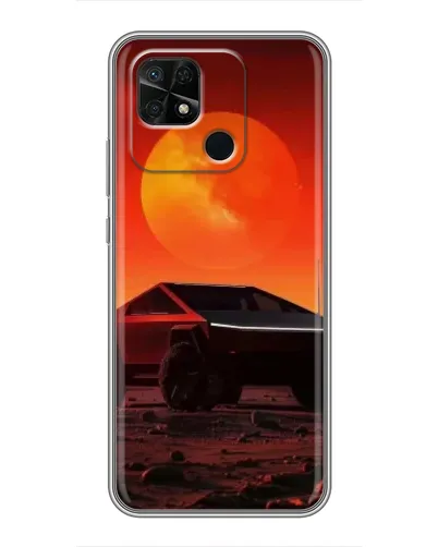 Чехол для Xiaomi Redmi 10C с картинкой «Cybertruck на Марсе»