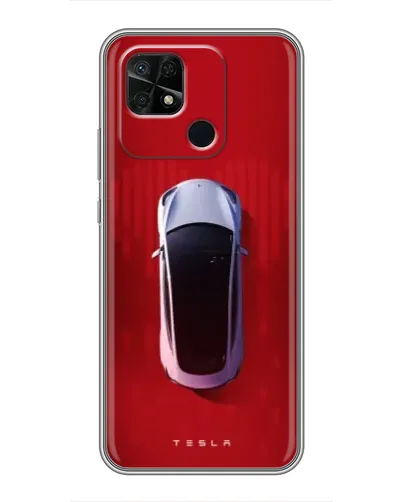 Чехол для Xiaomi Redmi 10C с картинкой «Tesla Top View»