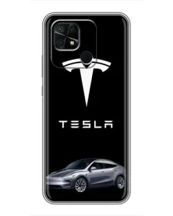 Чехол для Xiaomi Redmi 10C с картинкой «Tesla Model Y»