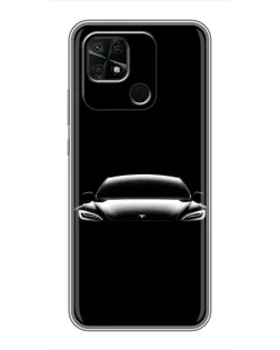 Чехол для Xiaomi Redmi 10C с картинкой «Фары Tesla Night»