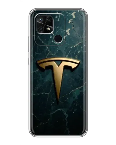 Чехол для Xiaomi Redmi 10C с картинкой «Мраморная Tesla Gold»
