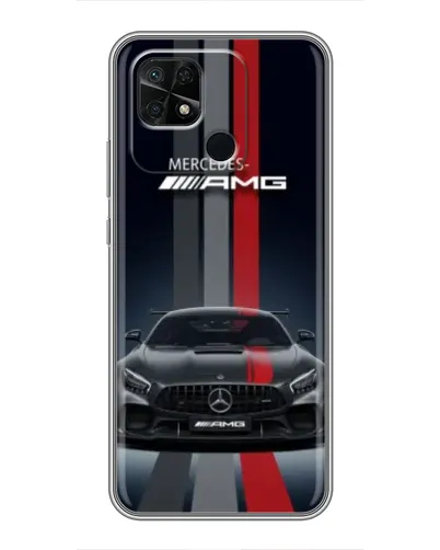 Чехол для Xiaomi Redmi 10C с картинкой «Mercedes — белый карбон»
