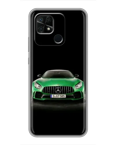 Чехол для Xiaomi Redmi 10C с картинкой «Mercedes — неоновый лого»