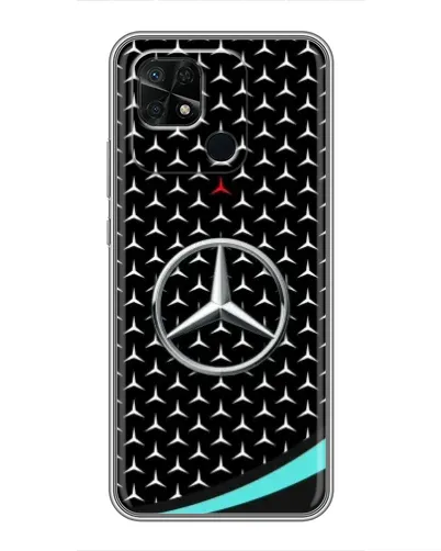 Чехол для Xiaomi Redmi 10C с картинкой «Mercedes — бирюзовый акцент»