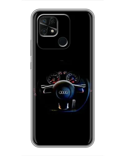 Чехол для Xiaomi Redmi 10C с картинкой «Салон Audi — руль»