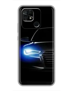 Чехол для Xiaomi Redmi 10C с картинкой «Неоновый взгляд Audi»