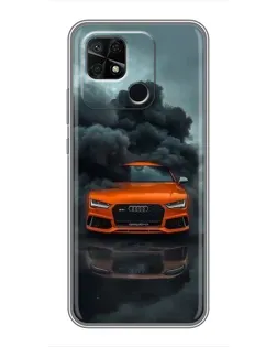 Чехол для Xiaomi Redmi 10C с картинкой «Audi в облаках дыма»