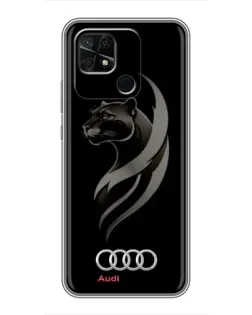 Чехол для Xiaomi Redmi 10C с картинкой «Графика — пантера и Audi»