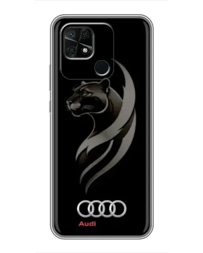 Чехол для Xiaomi Redmi 10C с картинкой «Графика — пантера и Audi»