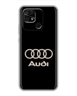 Чехол для Xiaomi Redmi 10C с картинкой «Audi — золотой логотип»