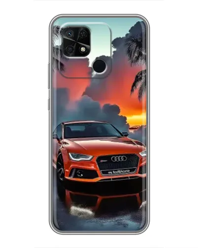 Чехол для Xiaomi Redmi 10C с картинкой «Audi — закат»