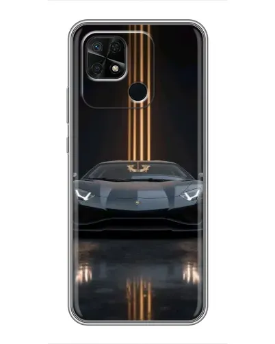Чехол для Xiaomi Redmi 10C с картинкой «Lamborghini золотые линии»