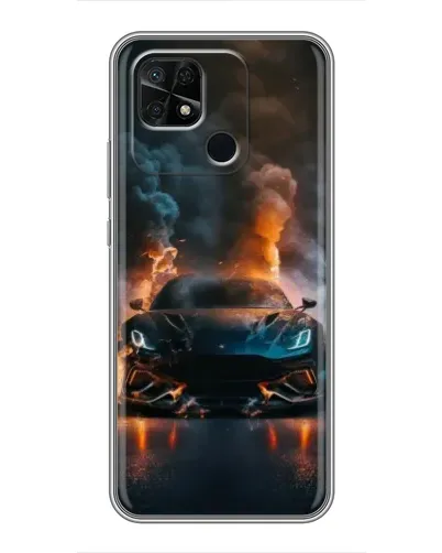 Чехол для Xiaomi Redmi 10C с картинкой «Lamborghini дымная эстетика»