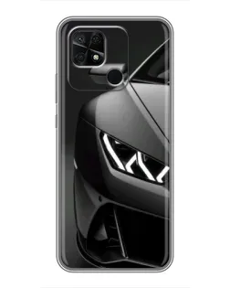 Чехол для Xiaomi Redmi 10C с картинкой «Lamborghini фары детализация»