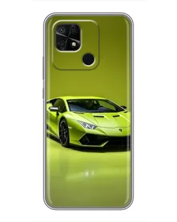 Чехол для Xiaomi Redmi 10C с картинкой «Салатовый Lamborghini Huracan»