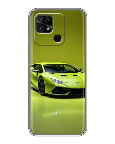 Чехол для Xiaomi Redmi 10C с картинкой «Салатовый Lamborghini Huracan»