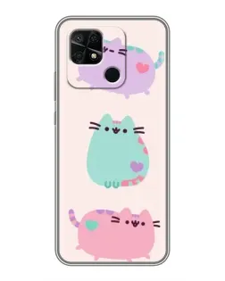 Чехол для Xiaomi Redmi 10C с картинкой «Pusheen трио»