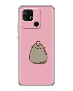 Чехол для Xiaomi Redmi 10C с картинкой «Pusheen сердце»