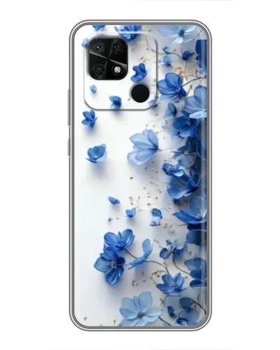 Чохол для Xiaomi Redmi 10C з картинкою «Блакитний квітковий каскад»