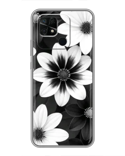 Чохол для Xiaomi Redmi 10C з картинкою «Монохромні айстри»