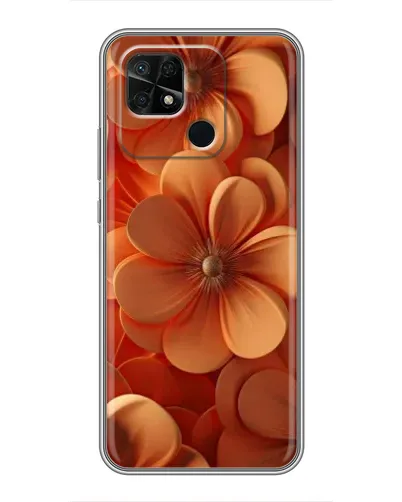 Чохол для Xiaomi Redmi 10C з картинкою «Помаранчева макро квітка»