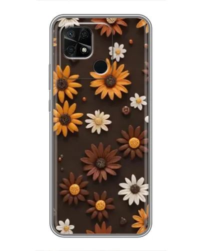 Чохол для Xiaomi Redmi 10C з картинкою «Візерунок з маленьких соняшників»