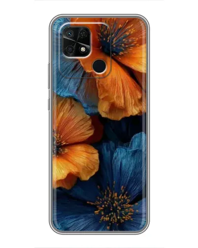 Чехол для Xiaomi Redmi 10C с картинкой «Яркая сине-оранжевая флора» Чехол для Xiaomi Redmi 10C с картинкой «Яркая сине-оранжевая флора»