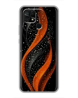 Чехол для Xiaomi Redmi 10C с картинкой «Огненная звездная волна»