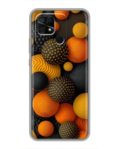 Чехол для Xiaomi Redmi 10C с картинкой «Объемные оранжевые сферы» Чехол для Xiaomi Redmi 10C с картинкой «Объемные оранжевые сферы»