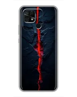 Чехол для Xiaomi Redmi 10C с картинкой «Kрасная лавовая трещина»