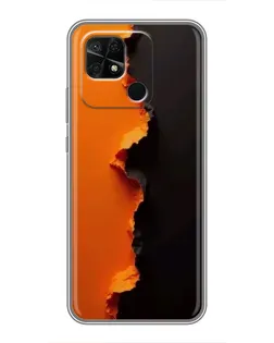 Чехол для Xiaomi Redmi 10C с картинкой «Оранжевый разлом»