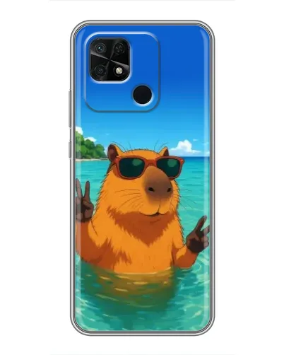 Чохол для Xiaomi Redmi 10C з картинкою «Морська капібара»