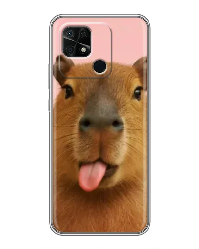 Чохол для Xiaomi Redmi 10C з картинкою «Капібара з язиком»