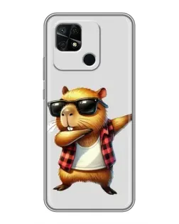 Чохол для Xiaomi Redmi 10C з картинкою «Капібара репер даб»
