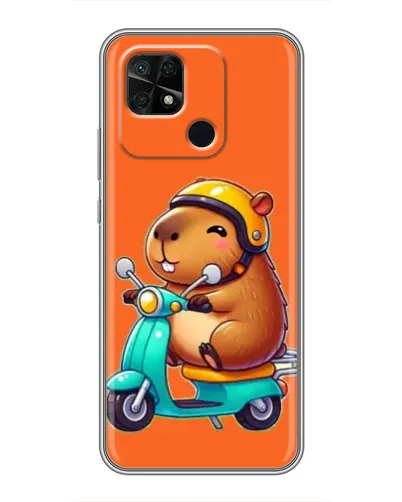 Чохол для Xiaomi Redmi 10C з картинкою «Капібара на скутері»