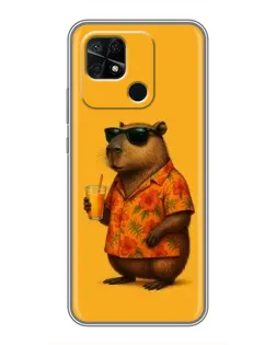 Чохол для Xiaomi Redmi 10C з картинкою «Капібара на відпочинку»