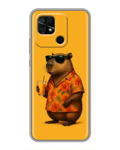 Чохол для Xiaomi Redmi 10C з картинкою «Капібара на відпочинку»