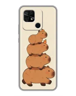 Чохол для Xiaomi Redmi 10C з картинкою «Вежа з капібар»